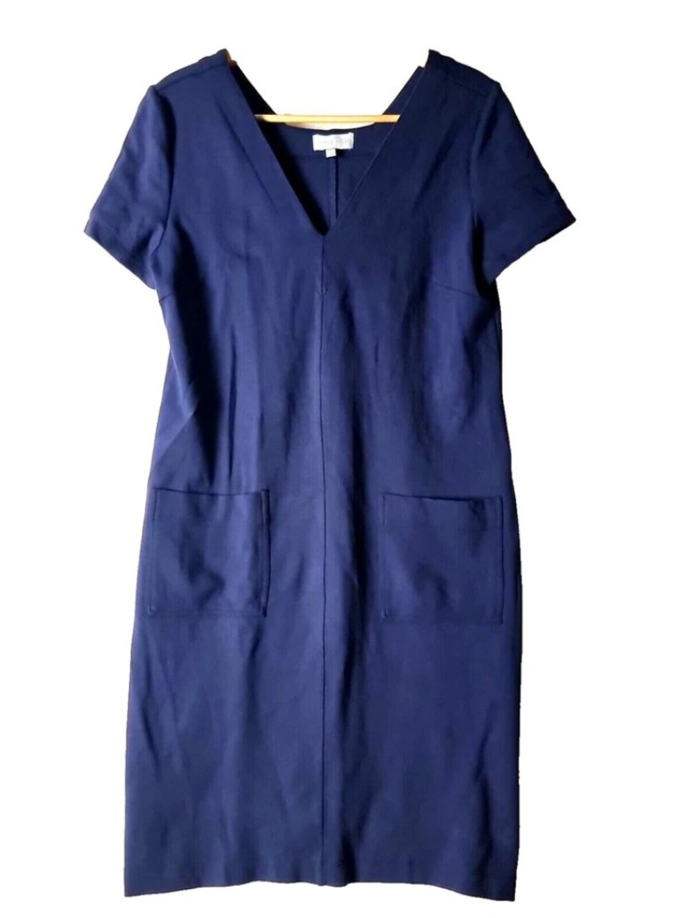 GRACE HILL Dress Womens Size 12 Navy Blue Stretch Knit Short Sleeve Pencil